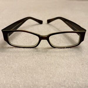 Oliver Peoples rectangular tortoise shell Dorfman Horn glasses, case included